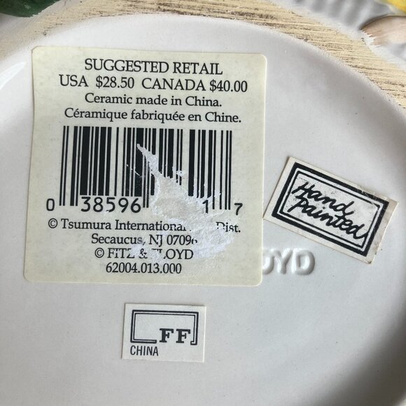 Fitz & Floyd Hand Painted Ceramic Tulip Bowl/Planter - Picture 5 of 8